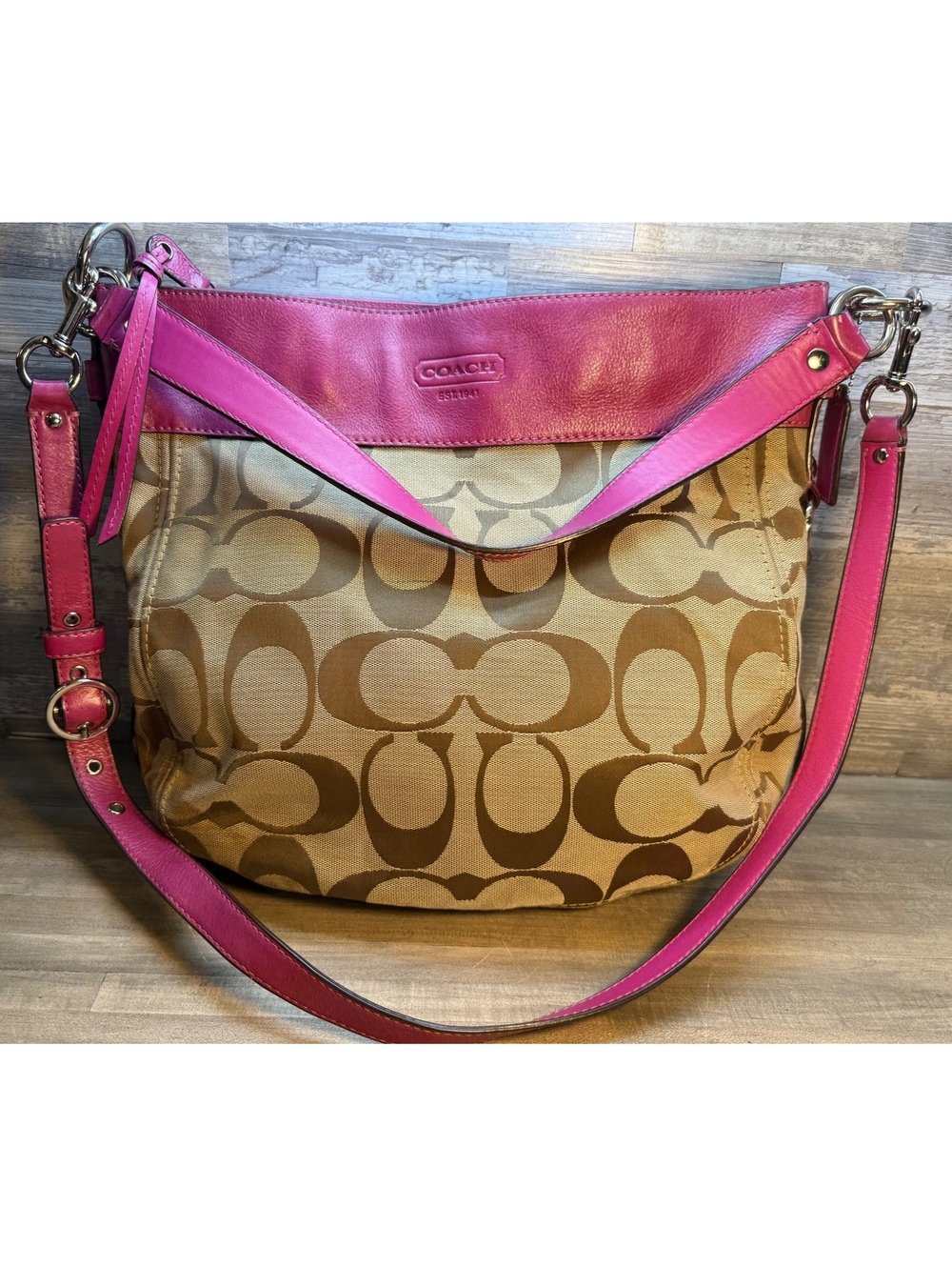 Vintage Y2K Coach Signature Zoe Convertible Hobo Bag (Style #14708). (Hbp1/106)